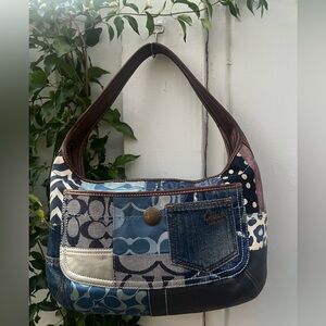 Coach Blue Patchwork Hobo Bag